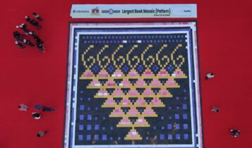 Guinness World Record for making Saraswati symbol using book