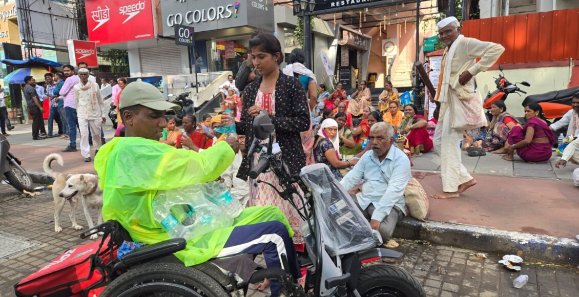 divyang food delivery boy arbaaz sheikh water service wari pune