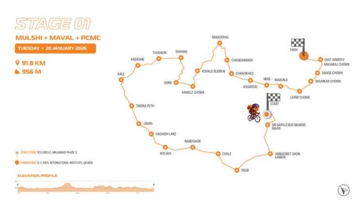 bajaj pune grand tour 2026 stage 1 hinjewadi akurdi