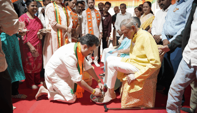 bjp ward 25 election office inauguration senior workers padyapujan pune